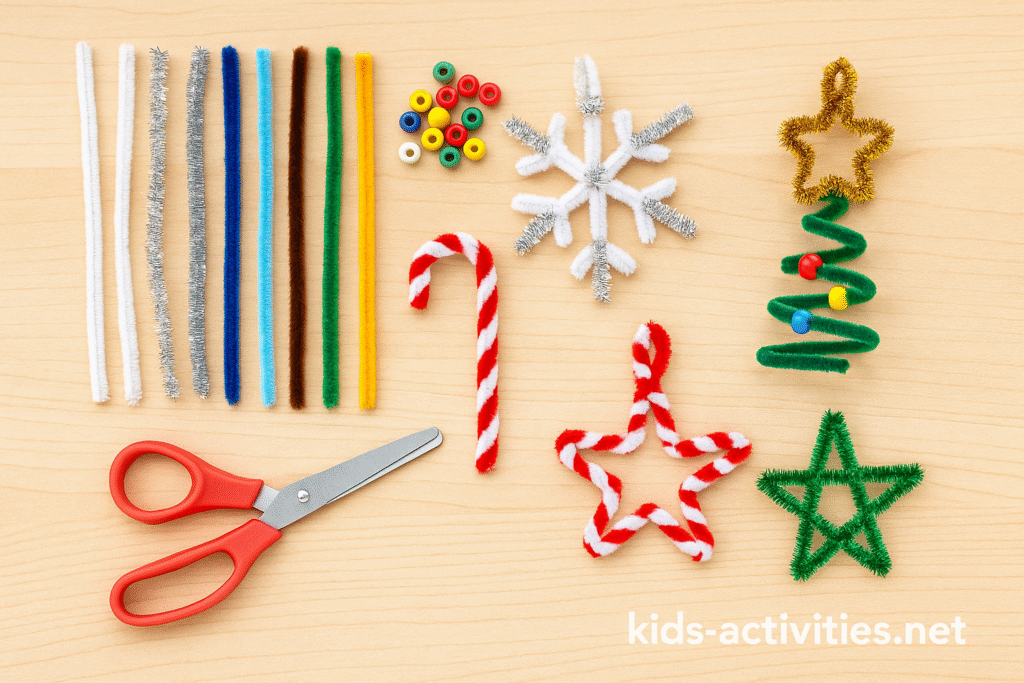 pipe-cleaner-ornament-materials-layout - Kids Activities