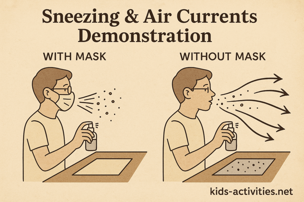 sneezing-airflow-mask-demonstration-kids-activities-net - Kids Activities