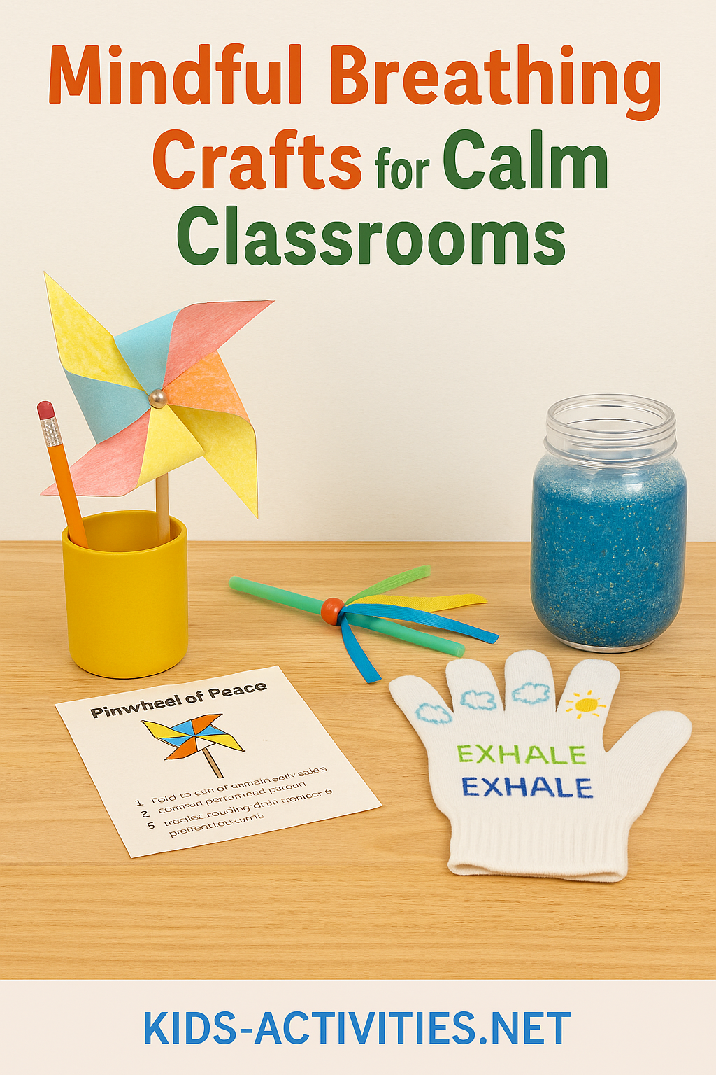 Calm Classroom Breathing Crafts Set - Kids Activities Mindful breathing craft materials for calm classroom setup
