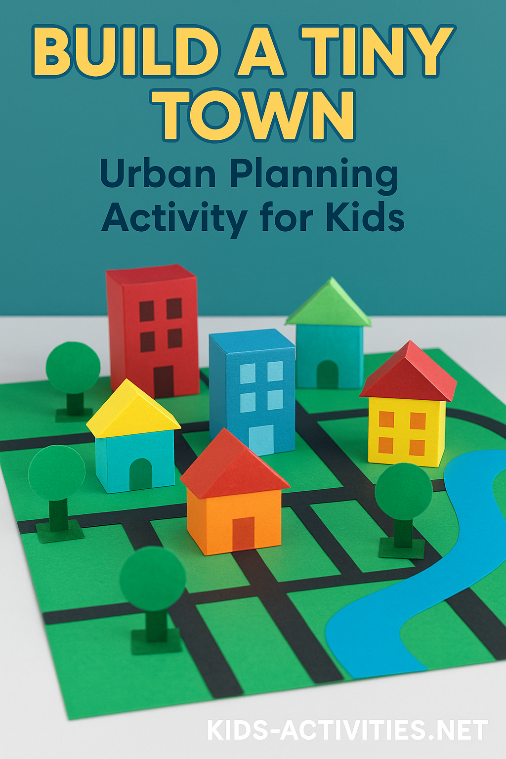 Build a Tiny Town – Urban Planning Activity for Kids - Kids Activities Paper buildings and roads forming a miniature cardboard city layout for children’s urban planning activity