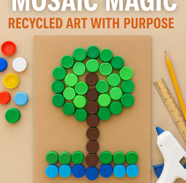 Bottle Cap Mosaic Magic: Recycled Art with Purpose