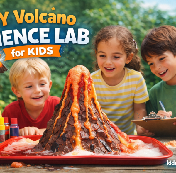 DIY Volcano Science Lab for Kids——a Real Hands-On STEM Learning Experience